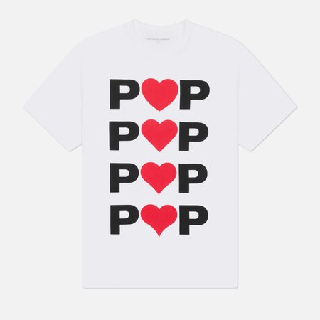 Мужская футболка Pop Trading Company Hearts, цвет белый