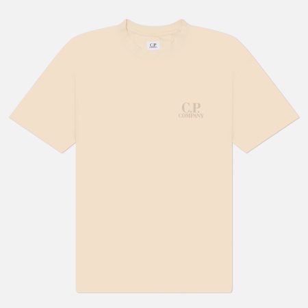 Мужская футболка C.P. Company 30/1 Jersey Logo Comfort, цвет бежевый