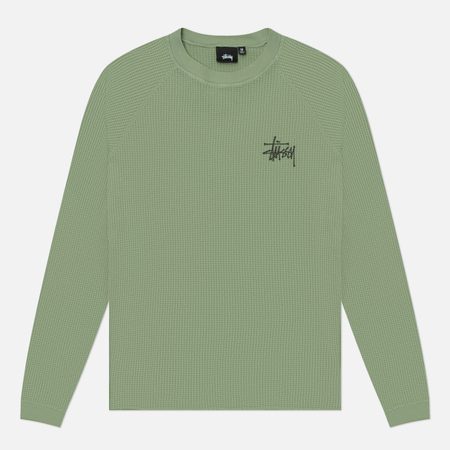 Мужской лонгслив Stussy Basic Stussy Thermal, цвет зелёный