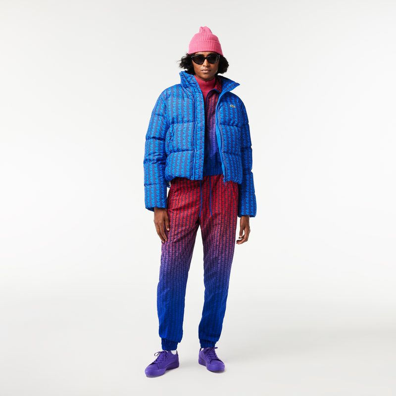Женский пуховик Lacoste с капюшоном и монограммой 3