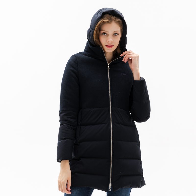 Женское стеганое пальто Lacoste со съемным капюшоном 5