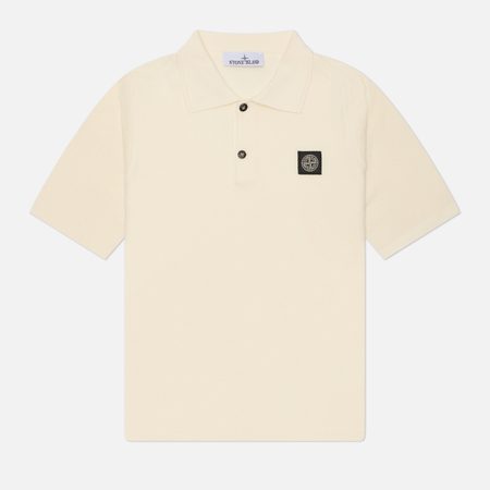 Мужское поло Stone Island Micro Stitch Soft Organic Cotton, цвет бежевый