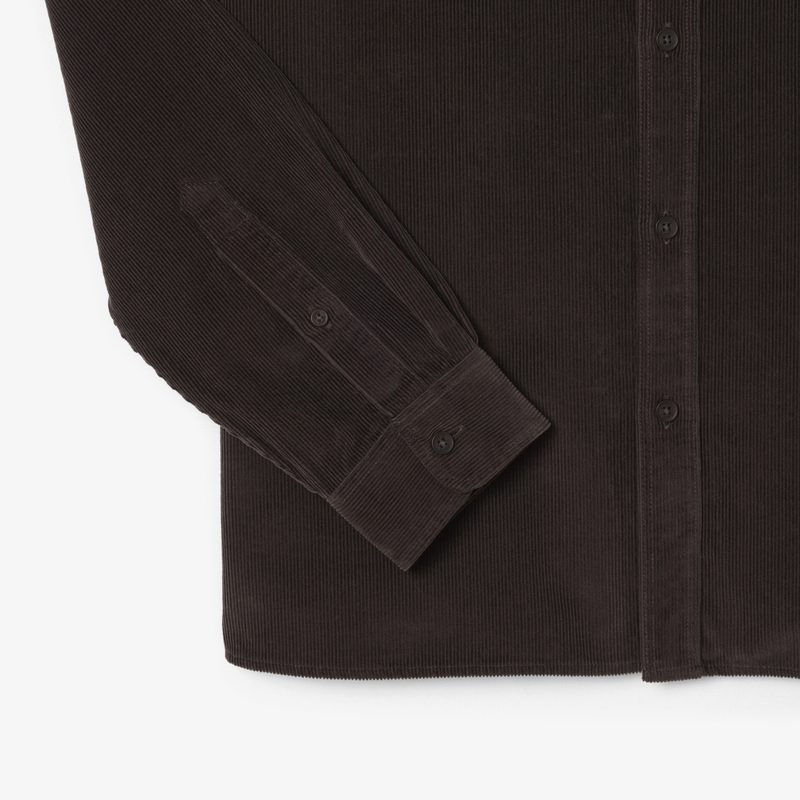 Мужская хлопковая велюровая рубашка Lacoste стандартного кроя 5