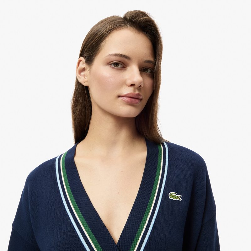 Женский вязаный кардиган Lacoste классического кроя 3