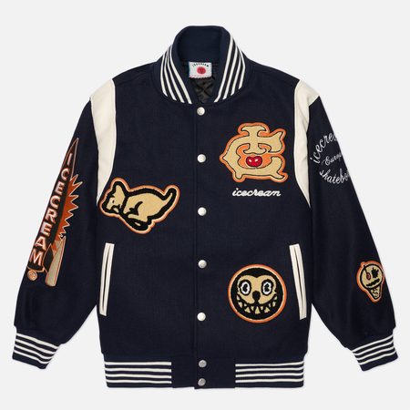 Мужская куртка бомбер ICECREAM Collegiate Patch Varsity, цвет синий