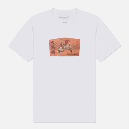 Мужская футболка maharishi Ema Kirin Plaque, цвет белый