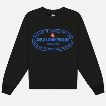 Мужская толстовка Stussy Authorized Crew, цвет чёрный