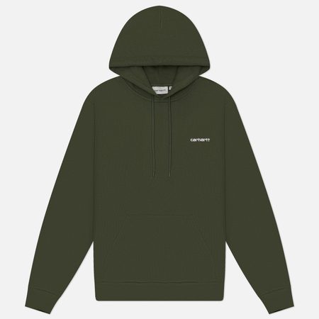 Мужская толстовка Carhartt WIP Hooded Script Embroidery, цвет оливковый