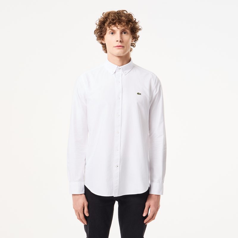 Мужская хлопковая рубашка Lacoste приталенного кроя