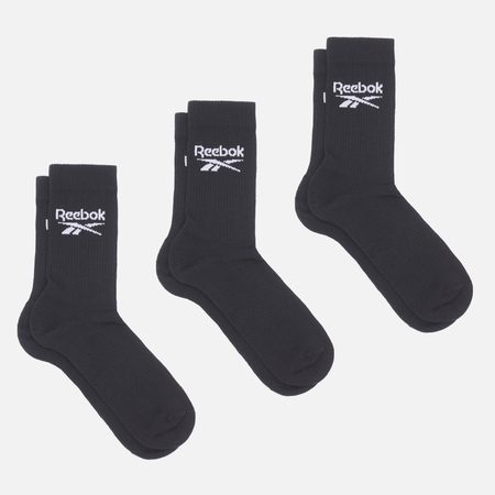 Комплект носков Reebok Crew BL 3-Pack, цвет чёрный