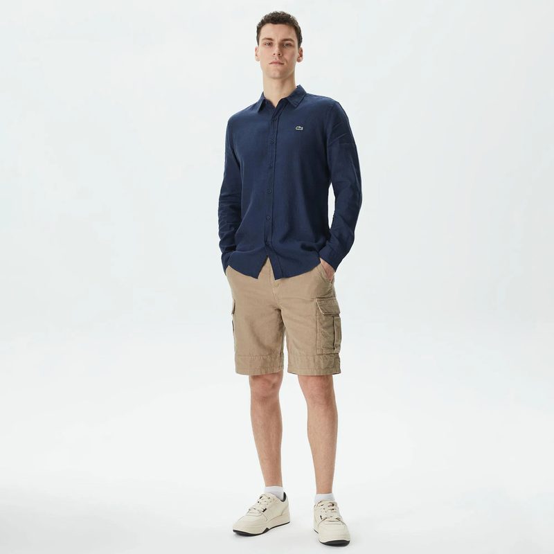 Мужские шорты Lacoste из хлопка и льна