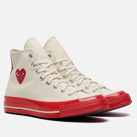Кеды Converse x Comme des Garcons Play Chuck 70 Hi, цвет бежевый