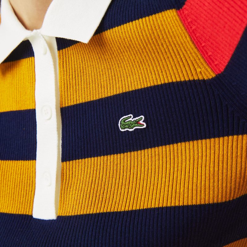 Женское платье-поло Lacoste в полоску 4