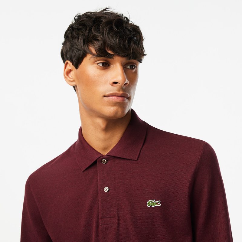 Мужское поло Lacoste L.12.21 классического кроя с длинным рукавом 3