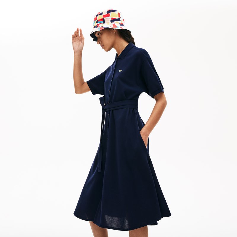Женское платье-поло Lacoste с поясом 5