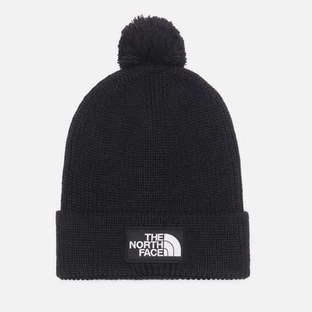 Шапка The North Face TNF Logo Box Pom Recycled, цвет чёрный