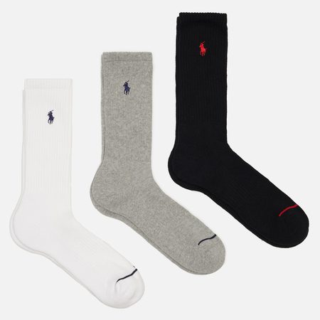 Комплект носков Polo Ralph Lauren Athletic Crew 3-Pack, цвет комбинированный