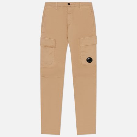 Мужские брюки C.P. Company Stretch Sateen Ergonomic Side Pockets Cargo , цвет бежевый
