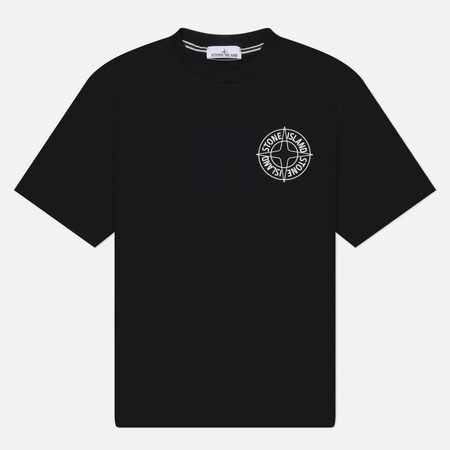 Мужская футболка Stone Island Organic Cotton Jersey Outline Compass, цвет чёрный