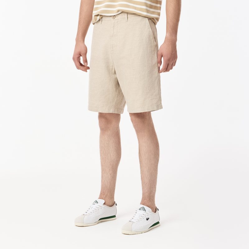 Мужские шорты Lacoste из смеси хлопка и льна 3