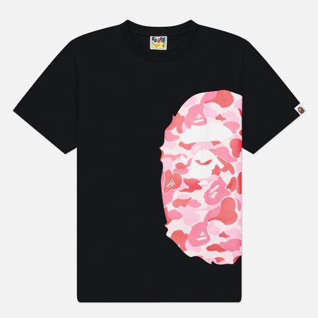 Мужская футболка A Bathing Ape ABC Camo Side Big Ape Head, цвет чёрный