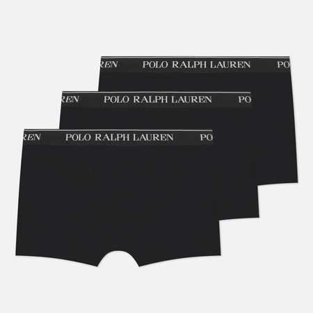 Комплект мужских трусов Polo Ralph Lauren BCI Cotton/Elastane Classic Trunk 3-Pack, цвет чёрный