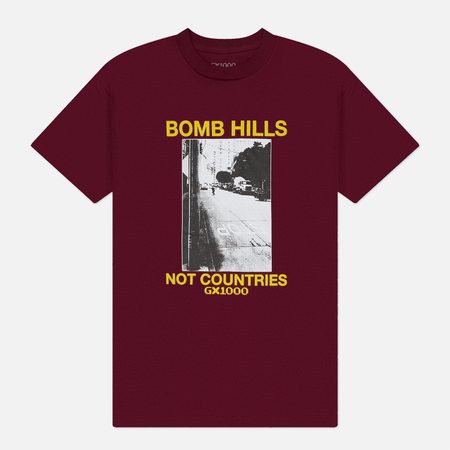 Мужская футболка GX1000 Bomb Hills Not Countries, цвет бордовый