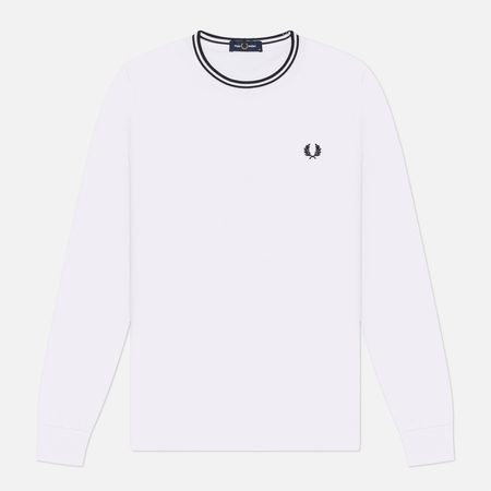 Мужской лонгслив Fred Perry Twin Tipped, цвет белый