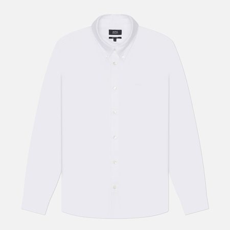 Мужская рубашка A.P.C. Greg Logo, цвет белый