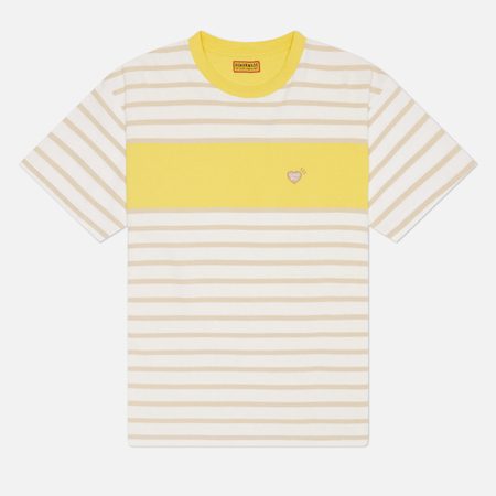 Мужская футболка Human Made Panel Striped, цвет жёлтый