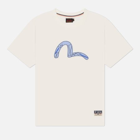 Мужская футболка Evisu Heritage Mixture Frabic Logo Applique, цвет белый