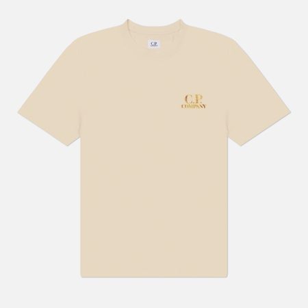 Мужская футболка C.P. Company 30/1 Jersey Comfort Logo, цвет бежевый