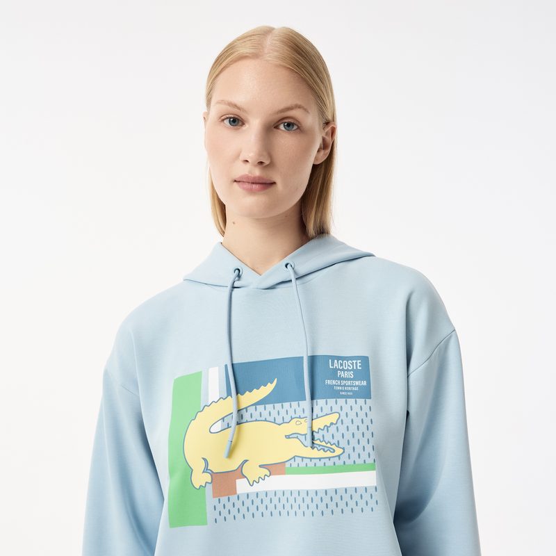 Женская короткая толстовка Lacoste с капюшоном 3