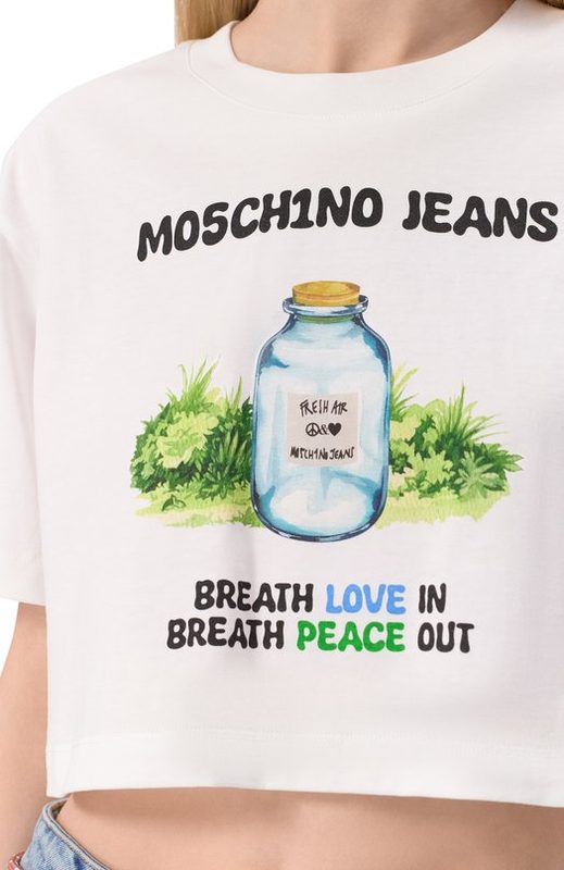 Хлопковая футболка M05CH1NO Jeans 5