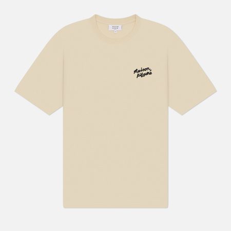 Мужская футболка Maison Kitsune Handwriting Comfort, цвет бежевый