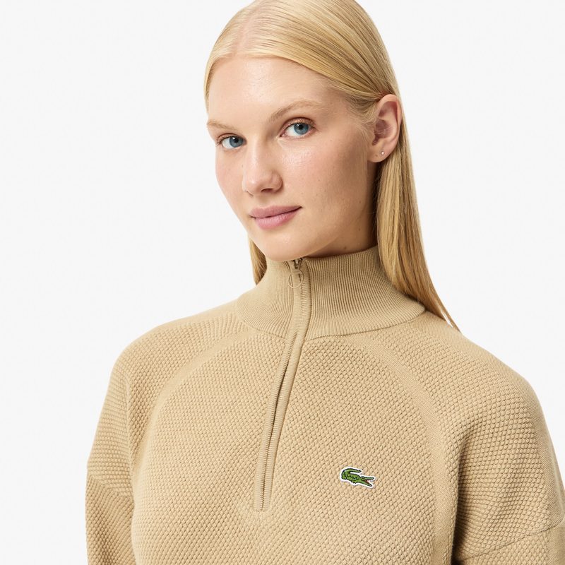 Женский свитер Lacoste свободного кроя с высоким воротом на молнии 3