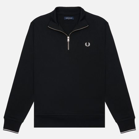 Мужская толстовка Fred Perry Half Zip, цвет чёрный