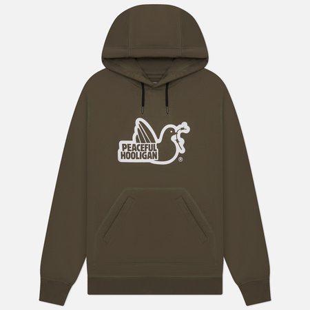 Мужская толстовка Peaceful Hooligan Outline Dove Hoodie, цвет оливковый
