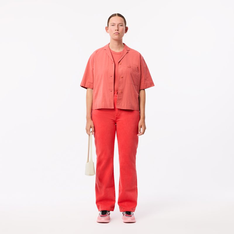 Женские прямые джинсы Lacoste из экологиески чистого хлопка 5
