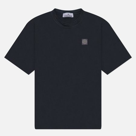Мужская футболка Stone Island Combed Organic Cotton Jersey Old Effect, цвет синий