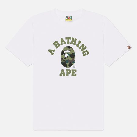 Мужская футболка A Bathing Ape 1st Camo College, цвет белый