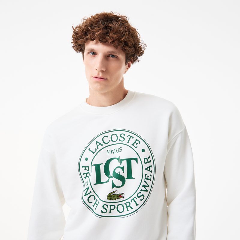 Мужской флисовый свитшот Lacoste свободного кроя 5