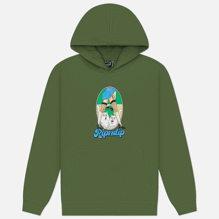 Мужская толстовка RIPNDIP Nermal Fest Hoodie, цвет оливковый