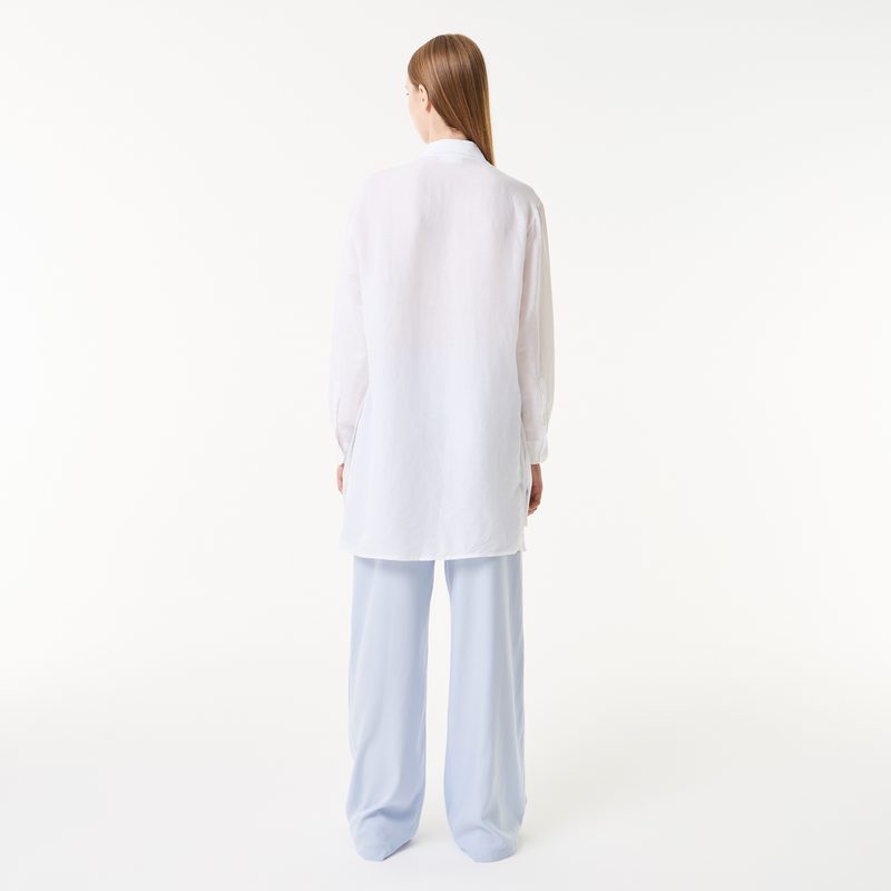 Женская лёгкая рубашка Lacoste из льна 2