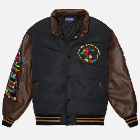 Мужская демисезонная куртка Fucking Awesome Gum Stamp Chenniele Varsity Puffer, цвет чёрный