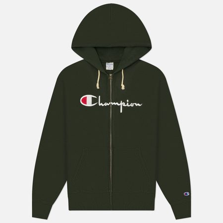 Мужская толстовка Champion Reverse Weave Pinnacle Heavyweight Full-Zip Fleece Hoodie, цвет зелёный