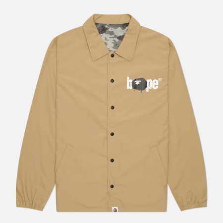 Мужская куртка ветровка A Bathing Ape BAPE Reversible Coach, цвет бежевый