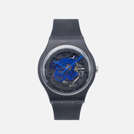 Наручные часы Swatch Time To Blue Big, цвет чёрный