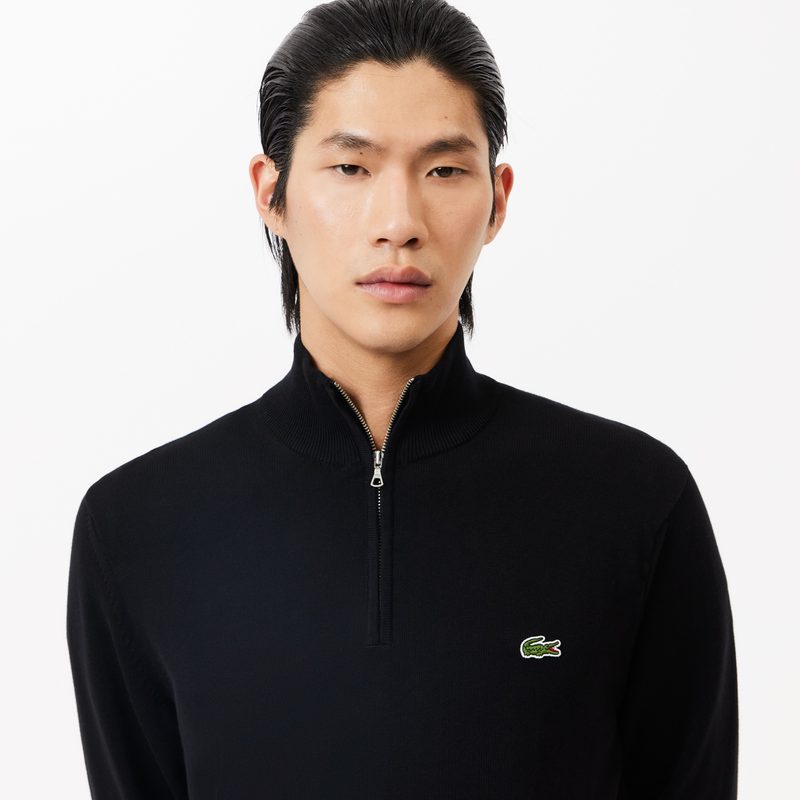 Мужской хлопковый свитер Lacoste на молнии с высоким воротом 5