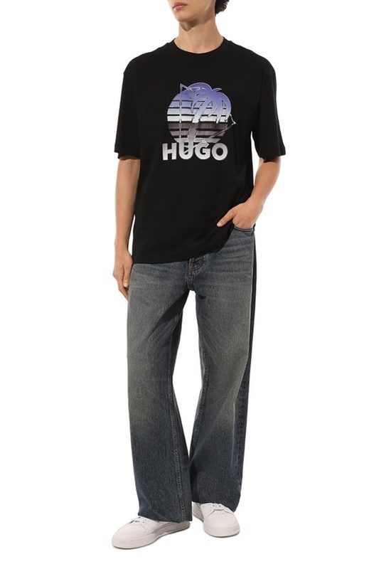 Хлопковая футболка HUGO Blue 2